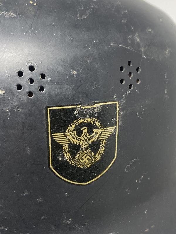 THIRD REICH LIGHTWEIGHT, DOUBLE DECAL FIRE HELMET WITH NECK PROTECTION. — image 5