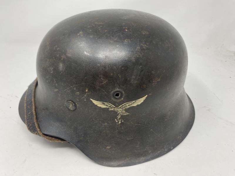 THIRD REICH M42 'RAW EDGE' LUFTWAFFE HELMET. — image 2