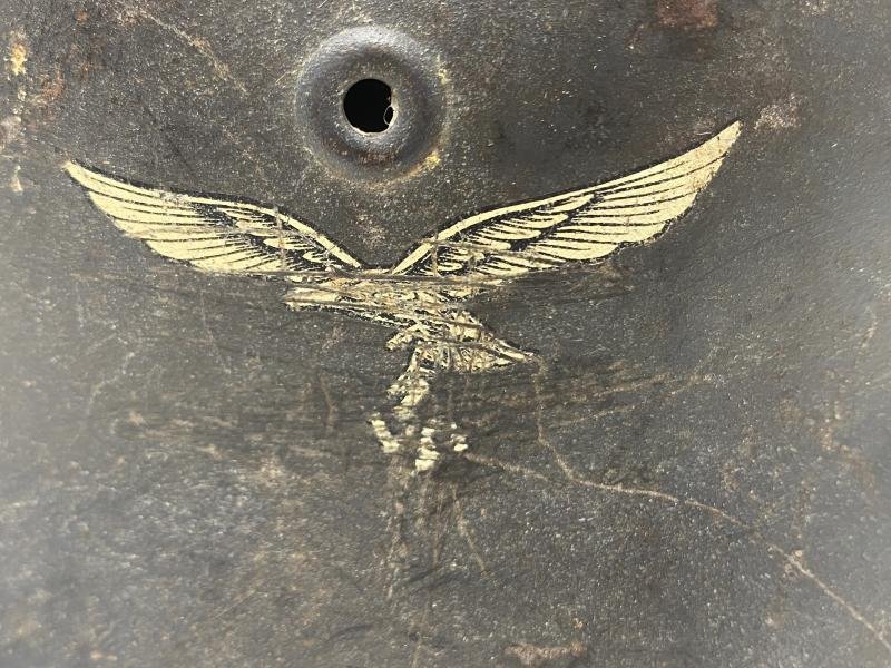 THIRD REICH M42 'RAW EDGE' LUFTWAFFE HELMET. — image 5