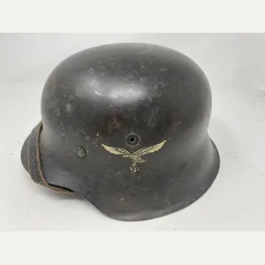 THIRD REICH M42 'RAW EDGE' LUFTWAFFE HELMET.