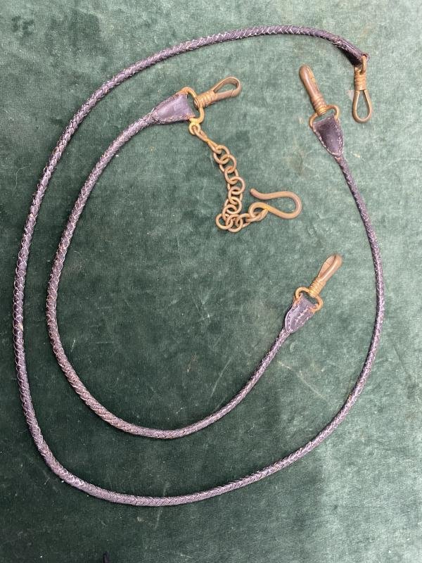 EXTREMELY RARE SET OF 'DOG LEAD' LEATHER HANGERS FOR NAVY SWORD. — image 2