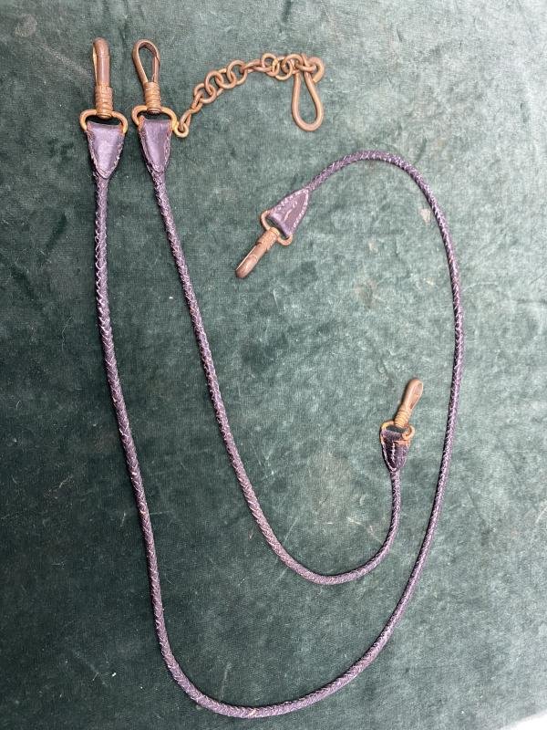 EXTREMELY RARE SET OF 'DOG LEAD' LEATHER HANGERS FOR NAVY SWORD. — image 5