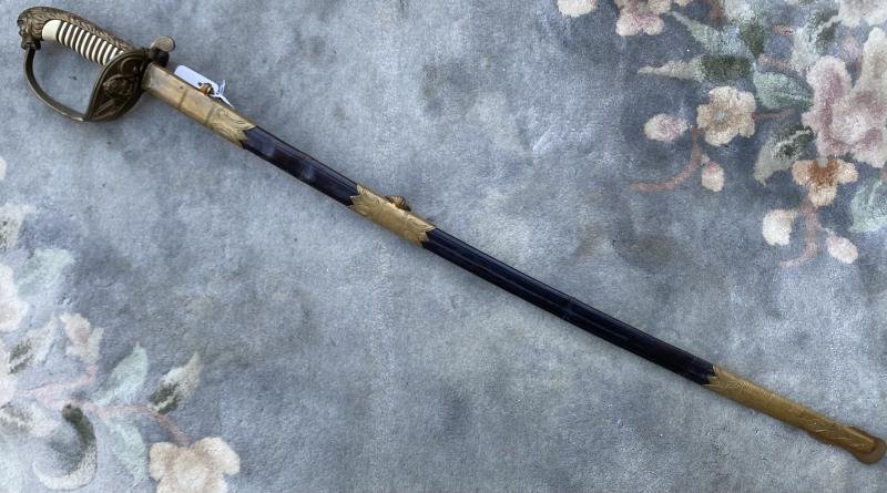 IMPERIAL GERMAN NAVAL SWORD WITH HAMMERED SCABBARD. — image 2