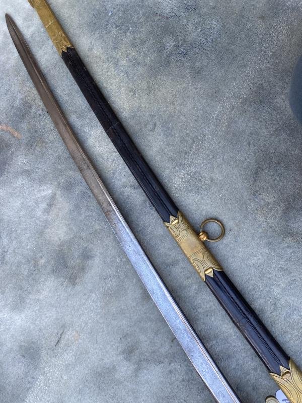 IMPERIAL GERMAN NAVAL SWORD WITH HAMMERED SCABBARD. — image 7