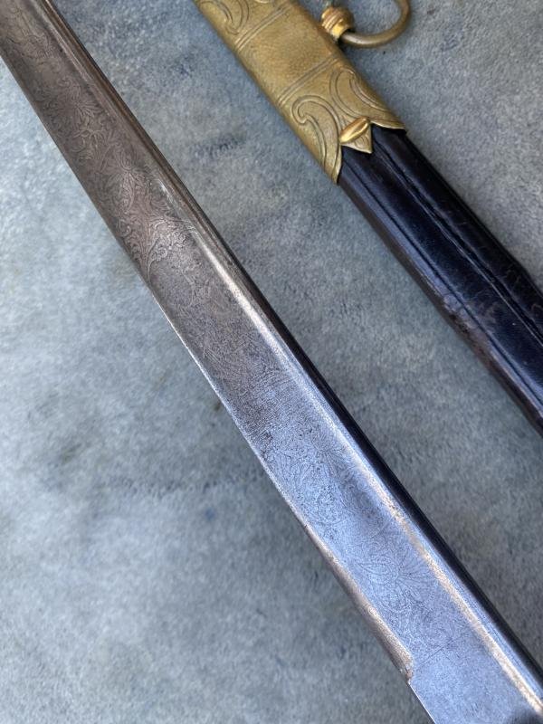 IMPERIAL GERMAN NAVAL SWORD WITH HAMMERED SCABBARD. — image 8