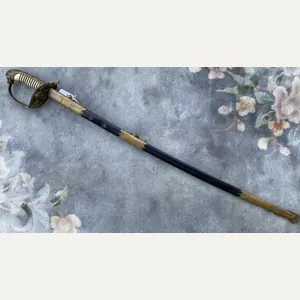 IMPERIAL GERMAN NAVAL SWORD WITH HAMMERED SCABBARD.