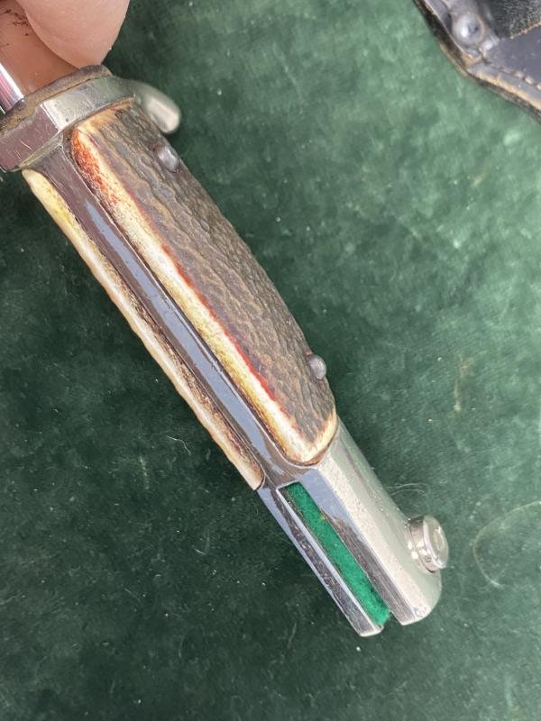 A SHORT 'JÄGER DIV' DRESS BAYONET WITH STAG GRIPS AND FROG BY E.P&S. — image 7