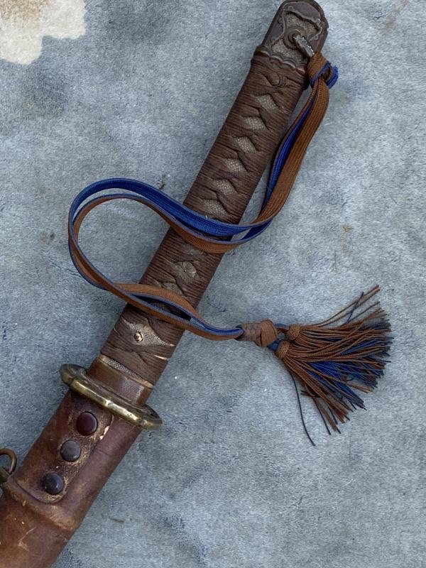 WW2 JAPANESE OFFICERS KATANA/SAMURAI SWORD WITH BATTLE COVER AND ORIGINSL 'KNOT' — image 5
