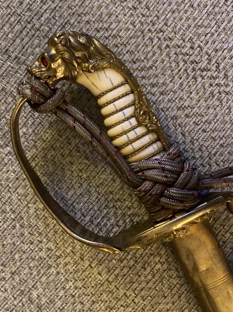 A BEAUTIFUL IMPERIAL NAVAL OFFICERS SWORD BY WK&C WITH ORIGINAL RED/BLACK KNOT. — image 3