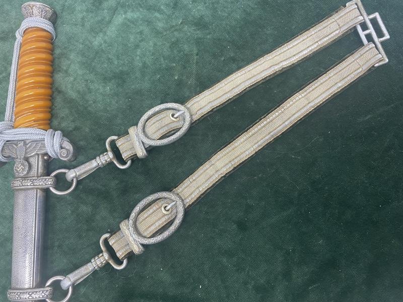 A SUPERB COMPLETE 'PERSONALISED' ARMY DAGGER BY WKC WITH ORANGE GRIP, KNOT & HANGERS — image 3