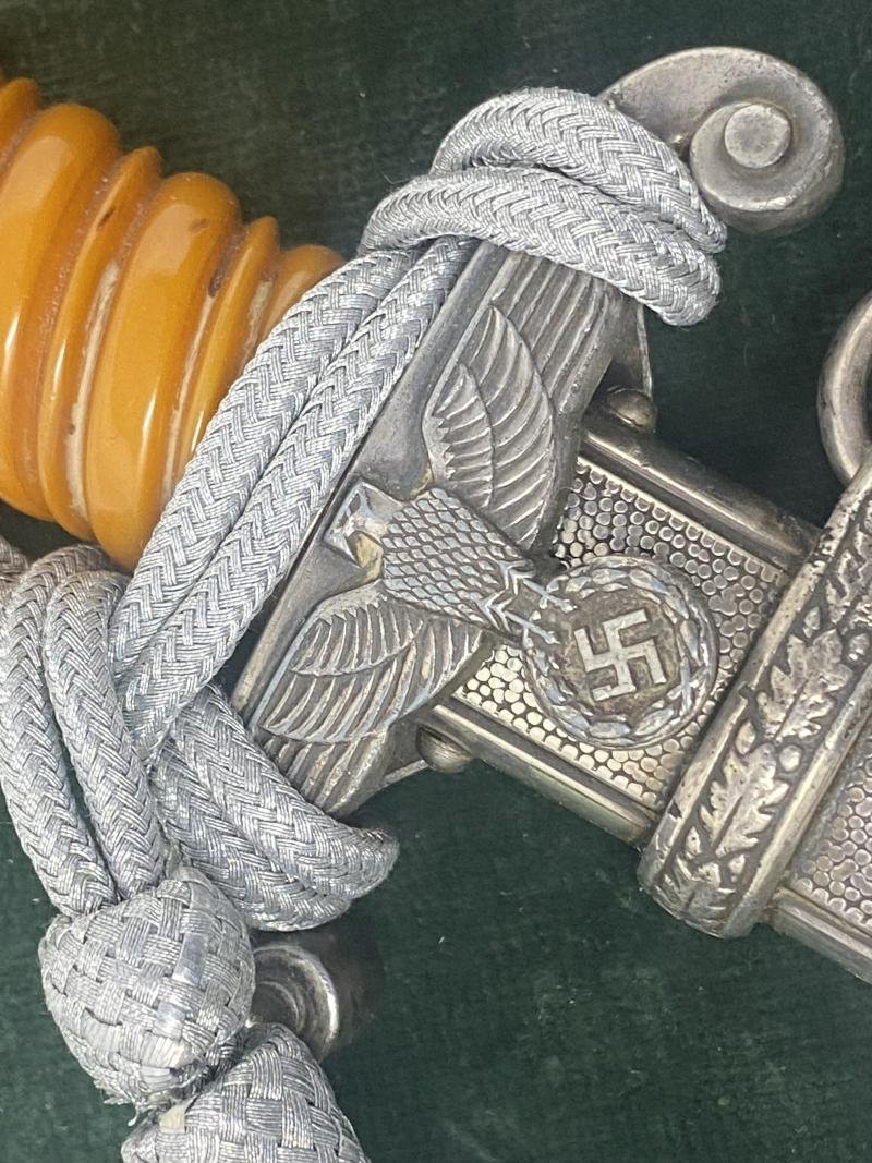 A SUPERB COMPLETE 'PERSONALISED' ARMY DAGGER BY WKC WITH ORANGE GRIP, KNOT & HANGERS — image 5