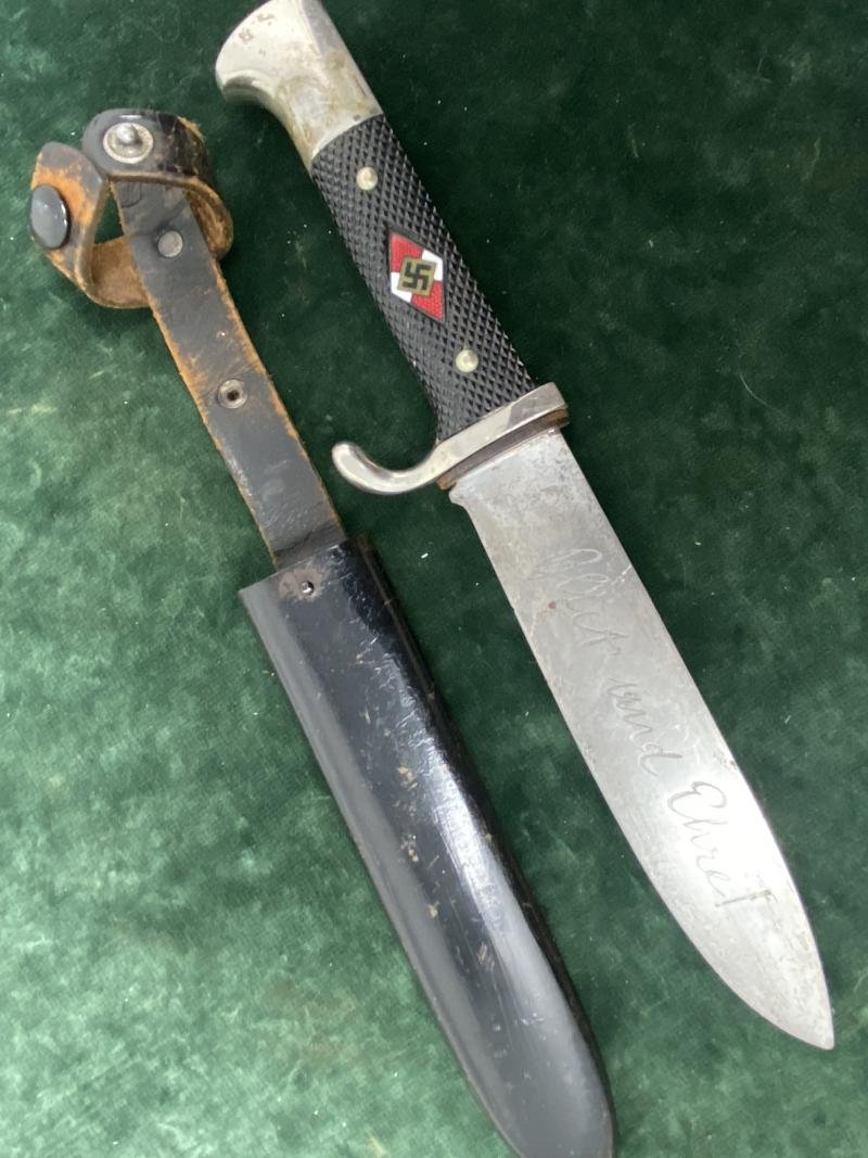 VERY EARLY HJ KNIFE WITH MOTTO, BY HERM KONEJUNG. — image 6