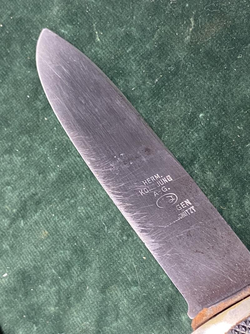 VERY EARLY HJ KNIFE WITH MOTTO, BY HERM KONEJUNG. — image 8