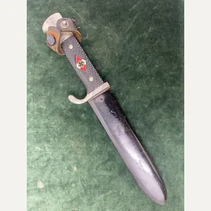 VERY EARLY HJ KNIFE WITH MOTTO, BY HERM KONEJUNG.