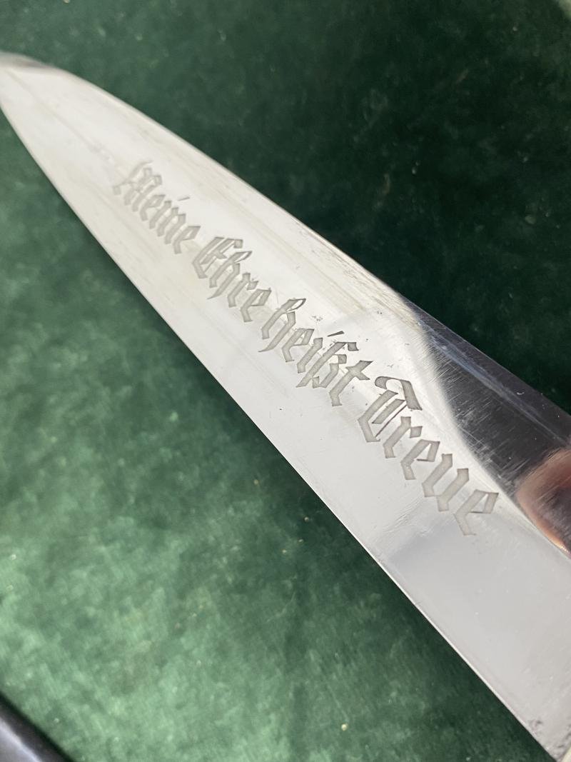 AN EARLY SS '33 DAGGER BY HAMMESFAR WITH HANGER. — image 10