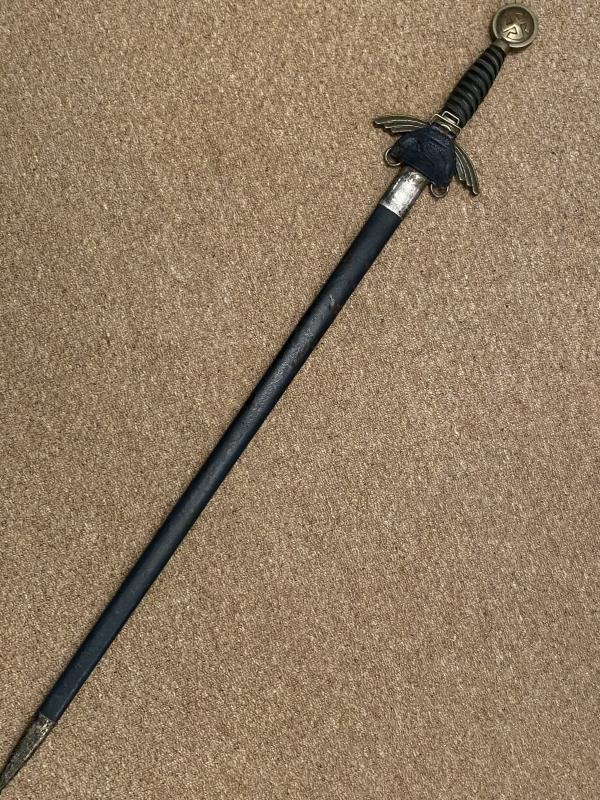 AN UNCLEANED & UNTOUCHED EARLY LUFTWAFFE SWORD BY HORSTER WITH FLIGHT AND DEPOT MARKINGS. — image 6
