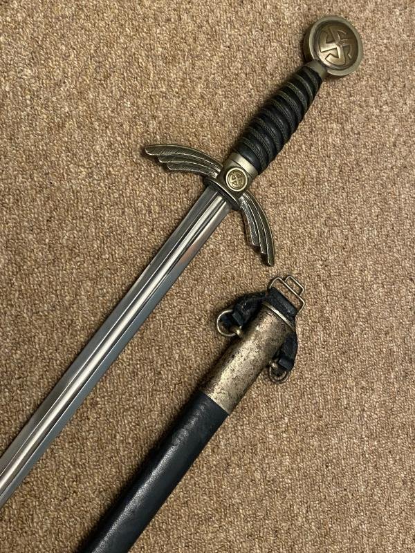 AN UNCLEANED & UNTOUCHED EARLY LUFTWAFFE SWORD BY HORSTER WITH FLIGHT AND DEPOT MARKINGS. — image 8