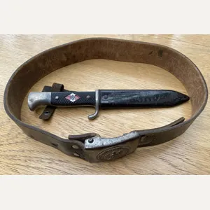 PRIVATELY ACQUIRED HJ DAGGER WITH MATCHING BELT AND BUCKLE.