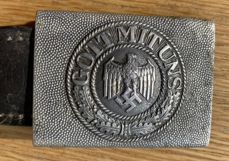 WEHRMACHT ALLOY BELT BUCKLE AND LEATHER TAB. — image 6