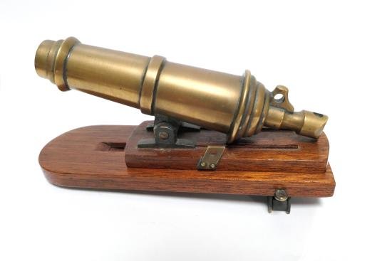 Admiralty Carronade Brass & Teak Model — image 2